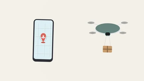 Drone Delivery Tracking Видео 343124087