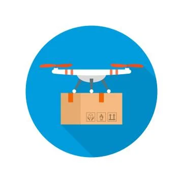 Drone delivery vector icon Stock Illustration