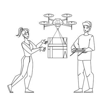 Drone delivery vector Illustration