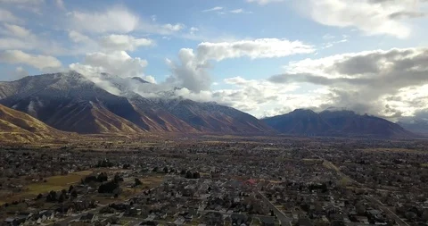 Drone Descends From Clouds Stock Footage 123451585