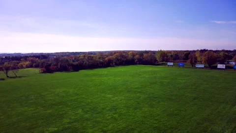 Drone Descends over a Polo Club Field 動画素材 347152653