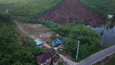 Drone Descent Toward River Valley and Mountain Landscape Stock Footage 336857199