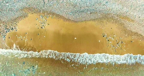 Drone Desends On the Waves Stock Footage 148647760