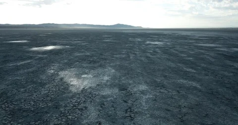 Drone Desert Lake Bed Stock Footage 114348873