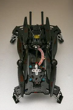 Drone design prototype and build showing different electronic modules. Stock Photos