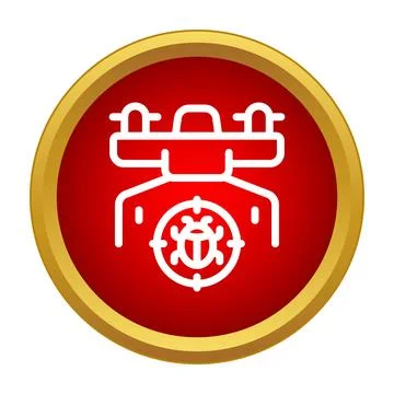 Drone detecting bug icon for pest control and security Stock Illustration