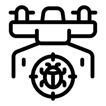 Drone detecting computer bug with target symbol Stock Illustration