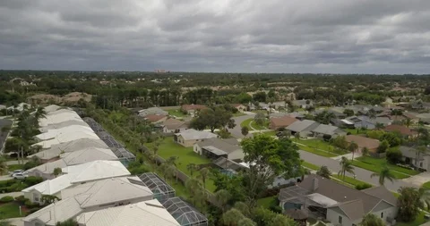 Drone of development in Sarasota clouds and windy 動画素材 94831545