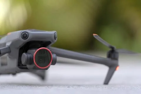 Drone with digital camera for taking video and pictures Stock Photos