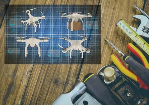 Drone DIY building App Interface Foto stock