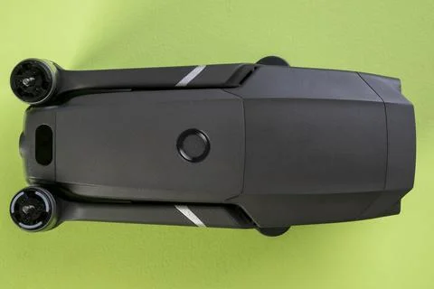 Drone DJI Mavic 2 PRO with Hasselblad camera on green background Stock Photos
