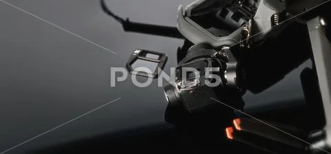 Drone Dji Mavic 3 After Crashed On A Black Background Drone After