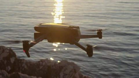 Drone dji mavic 3 fly over the sea and rocks Stock-Footage 232959355