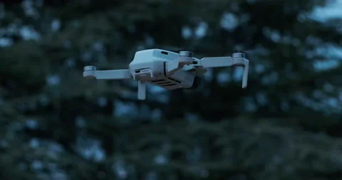 Drone DJI Mavic Mini battery warning while rotating yaw Stock Footage 175663231