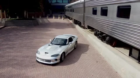 Drone Dodge Viper 3 Stock Footage 166816009