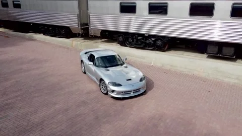 Drone Dodge Viper 4 Stock Footage 166817130