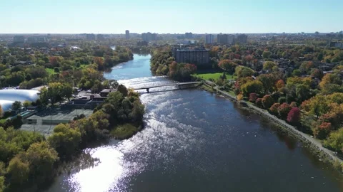 Drone dolly in over  river Stock Footage 314616021
