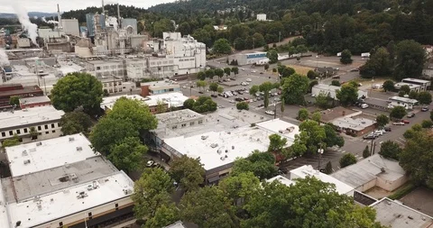 Drone - Downtown Camas 1 Stock Footage 106419429