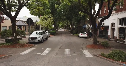 Drone - Downtown Camas 10 Stock Footage 106435053