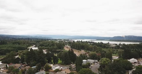Drone - Downtown Camas 2 Stock Footage 106418636