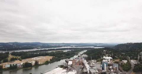Drone - Downtown Camas 6 Stock Footage 106427795