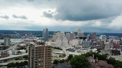 Drone Downtown City Stock Footage 92872968