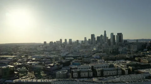 Drone Downtown LA 4K 30FPS Stock Footage 132747741