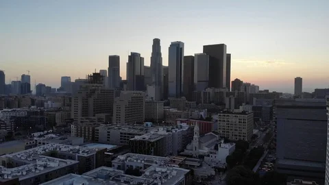 Drone Downtown LA Stock Footage 119733826