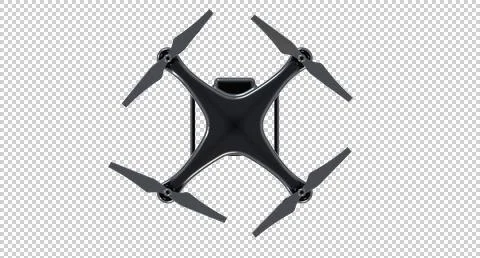 Drone Dron Black Top 3d Illustration No Backgrond Stock Illustration