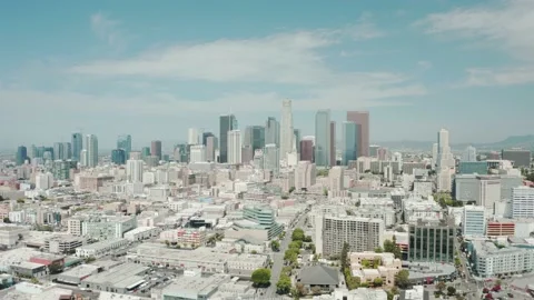 Drone DTLA - Flying To Stock Footage 203932725