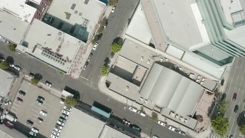 Drone DTLA - Top Down (backwards) Stock Footage 203932596
