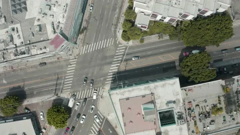 Drone DTLA - Top Down (forwards) Stock Footage 203932831