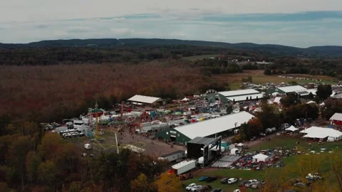 Drone of Durham Fairground CT - Wide shot Panning Left 動画素材 333782413