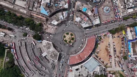 Drone eagle eye view of Krishnaraja Wadiyar IV Circle or kr circle with reg.. 库存影片 330989182