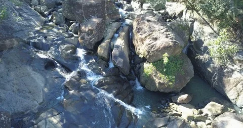 Drone El Yunque Rain forest up river Stock Footage 114348971