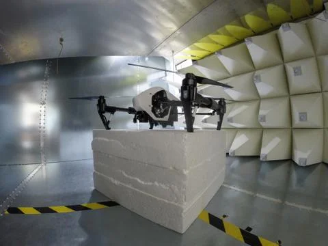 Drone Electromagnetic Compatibility EMC test in GTEM cell Stock Photos