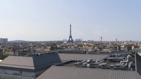 Drone elevation in Paris with the Eiffel Tower in the center 스톡 동영상 101370822