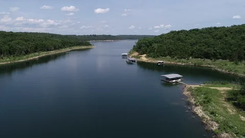 Drone elevator shot of a lake Video stock 93380096
