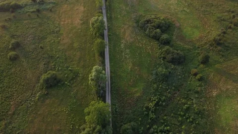 Drone - Empty Road In The Field Video stock 172218987
