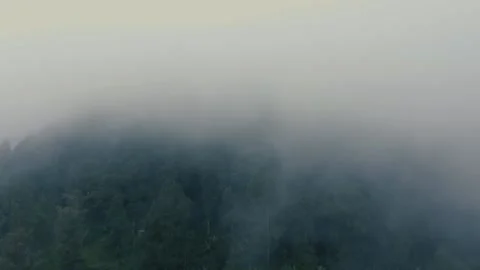 Drone enters the clouds above the sky of west java Stock Footage 217375734