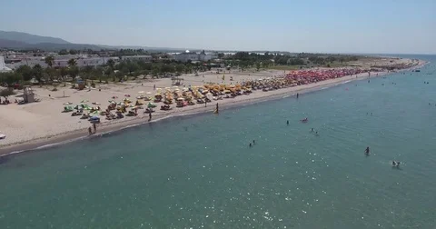 DRONE EURO BEACH Stock Footage 82437802