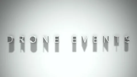 Drone events 3D title animation white text on a white background Stock Footage 298897929