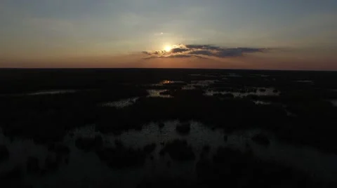DRONE | Everglades Sunset in 4k 스톡 동영상 53310731