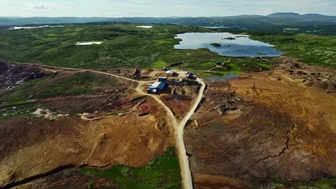 Drone Exploring Storwartz Mining Area From in World Heritage Røros Town Norway 動画素材 330273505