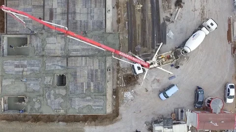 Drone extraction of mortar mixer Stock Footage 108813749