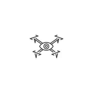 Drone eye, drone point view. Vector logo icon template Stock Illustration