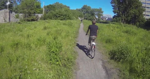 Drone Fail Drone crashes into cyclist Stock Footage 169220695