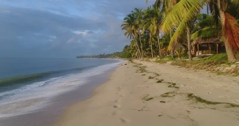 Drone fast flyover african beach Video stock 112973731