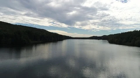 Drone fast flyover lake Stock Footage 83252466