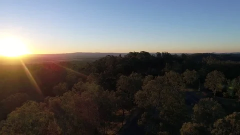 Drone Fast Pan Right to Left of Sunset Stock Footage 78234170